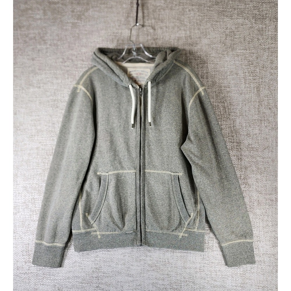 American Eagle Outfitters Hoodie Mens M Gray Full Zip Fleece Vintage‎ 1977